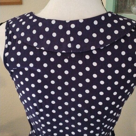 Mlle Gabrielle Polka Dot Cotton Dress. - Picture 7 of 10
